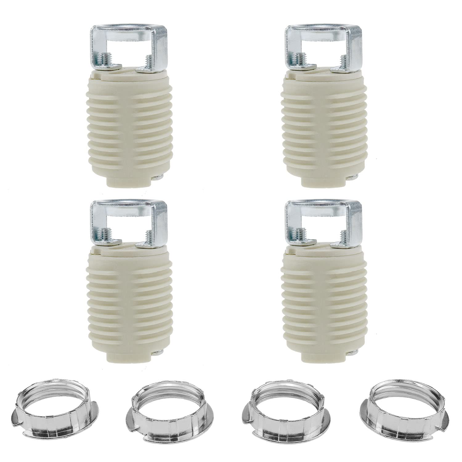 G9 Ceramic Lamp Holder White - 4PCS G9 Bulb Socket for Halogen, LED, and Ceiling Lights - Durable Replacement for Home, Office, and Commercial Lighting