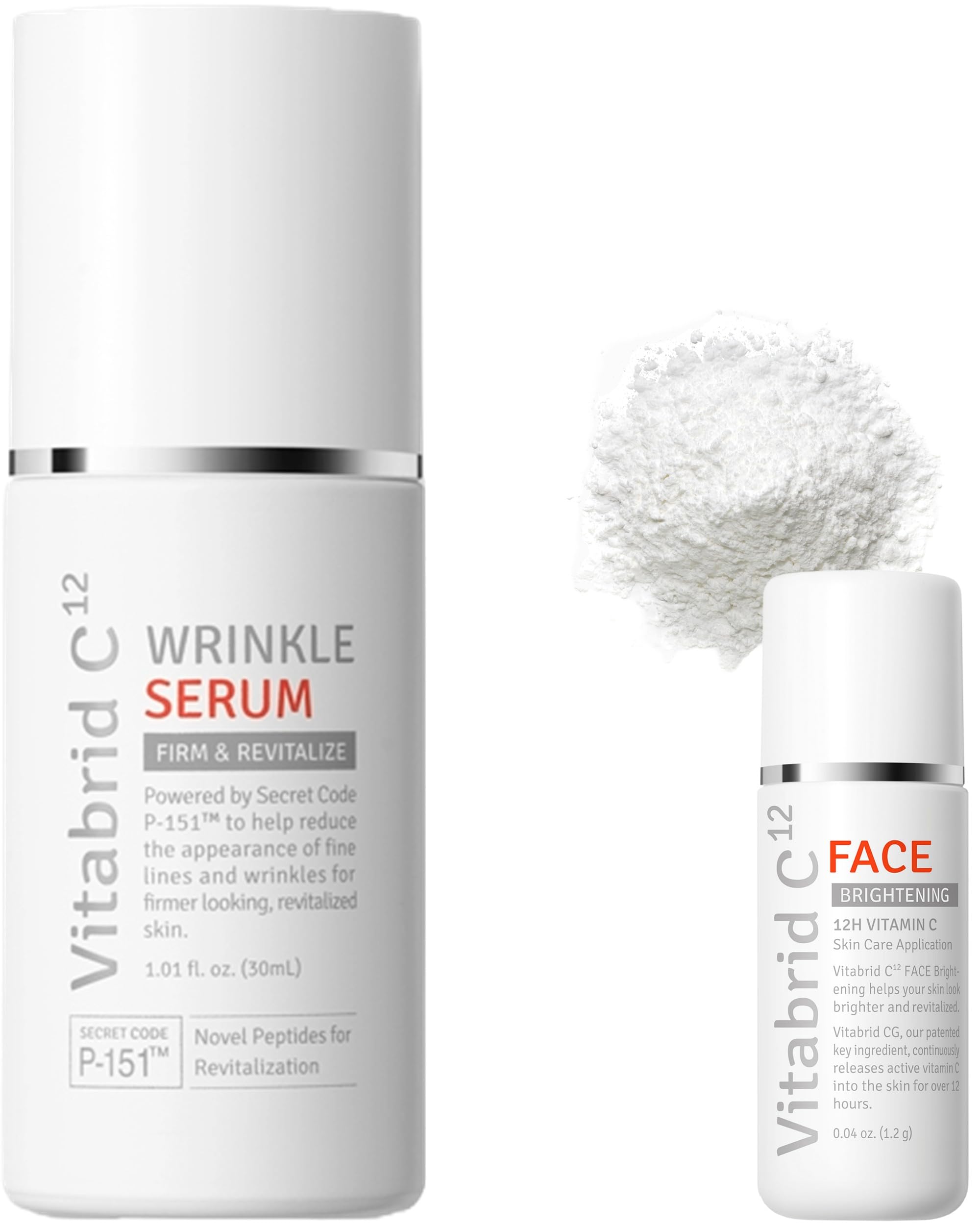 VITABRID Vitamin C Boost Powder with Niacinamide & Anti-Wrinkle Serum Set - Brightening Skincare Bundle for Dark Spots, Fine Lines & Glowing Skin | Day & Night Facial Treatment for Women & Men