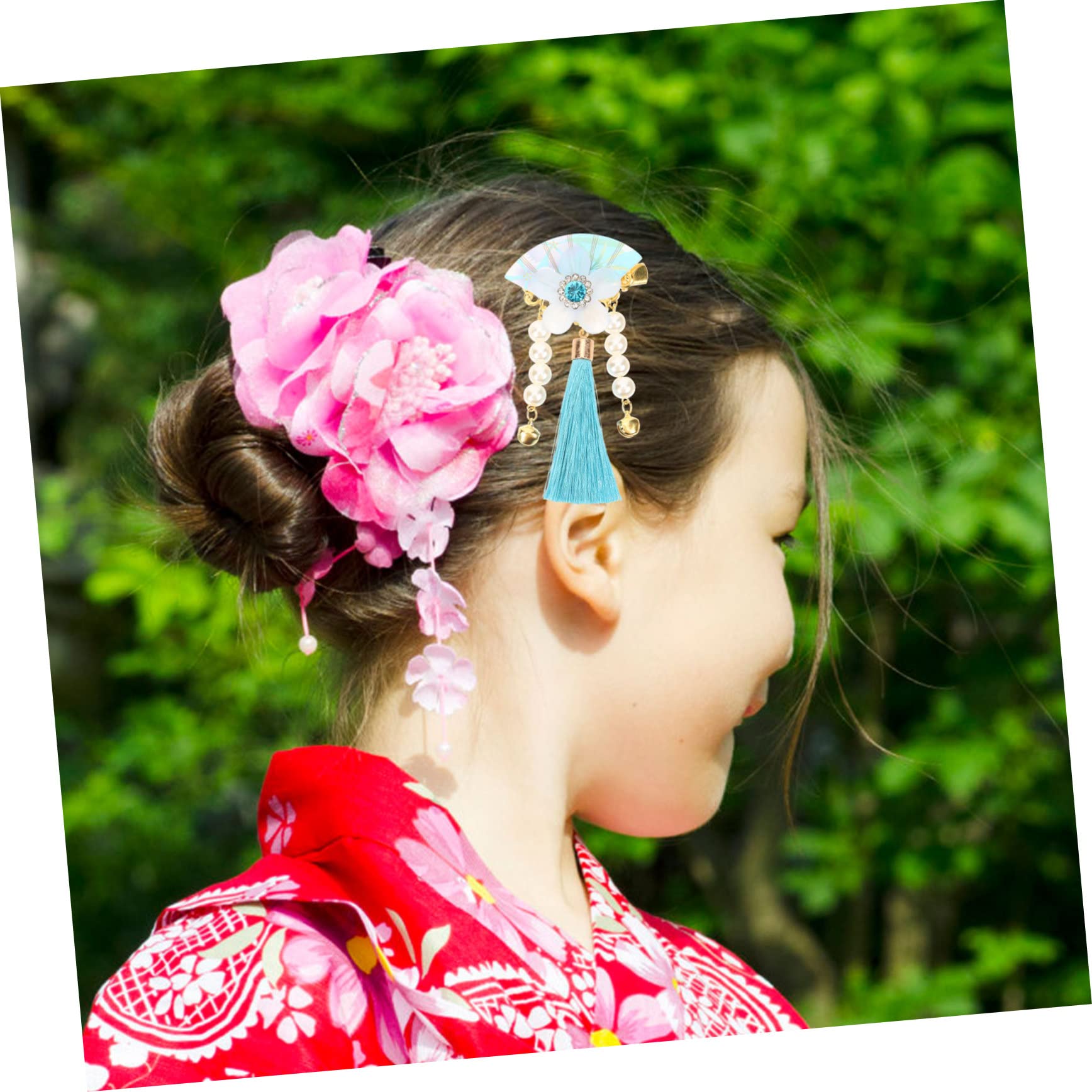 Elegant Japanese Tassel Hairpins Set - 2PCS Decorative Hair Clips for Women & Girls, Kimono Hair Ornament Accessories | Perfect for Traditional Japanese Outfits, Cosplay, Weddings and Special Occasions