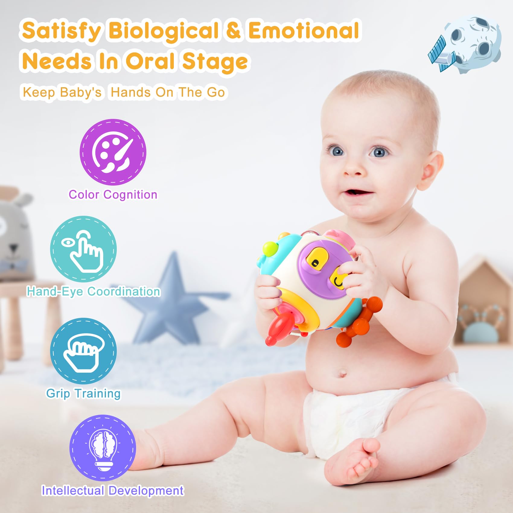 Montessori Sensory Toys for Toddlers 1-2 Years - Educational Baby Activity Cube for 6-18 Month Olds - Travel Learning Toys for Airplane & Car - Perfect Birthday Gift for Boys & Girls | Develop Fine Motor Skills & Cognitive Abilities