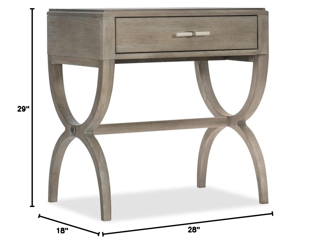 Hooker Furniture Affinity Leg Nightstand - Stylish Bedside Table with Drawer for Bedroom Decor | Perfect for Small Spaces, Apartments & Guest Rooms