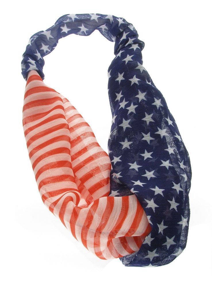 Patriotic American Flag Stretch Headband - Red White & Blue Hair Accessory for Women & Men - Perfect for 4th of July, Sports Games & National Holidays