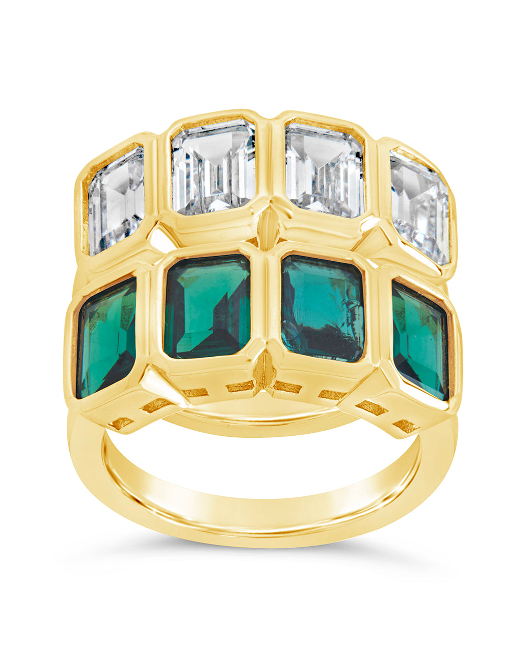 Harlen Bezel CZ Ring Set for Women - Cubic Zirconia Fashion Jewelry - Elegant Wedding, Engagement, Party & Everyday Wear