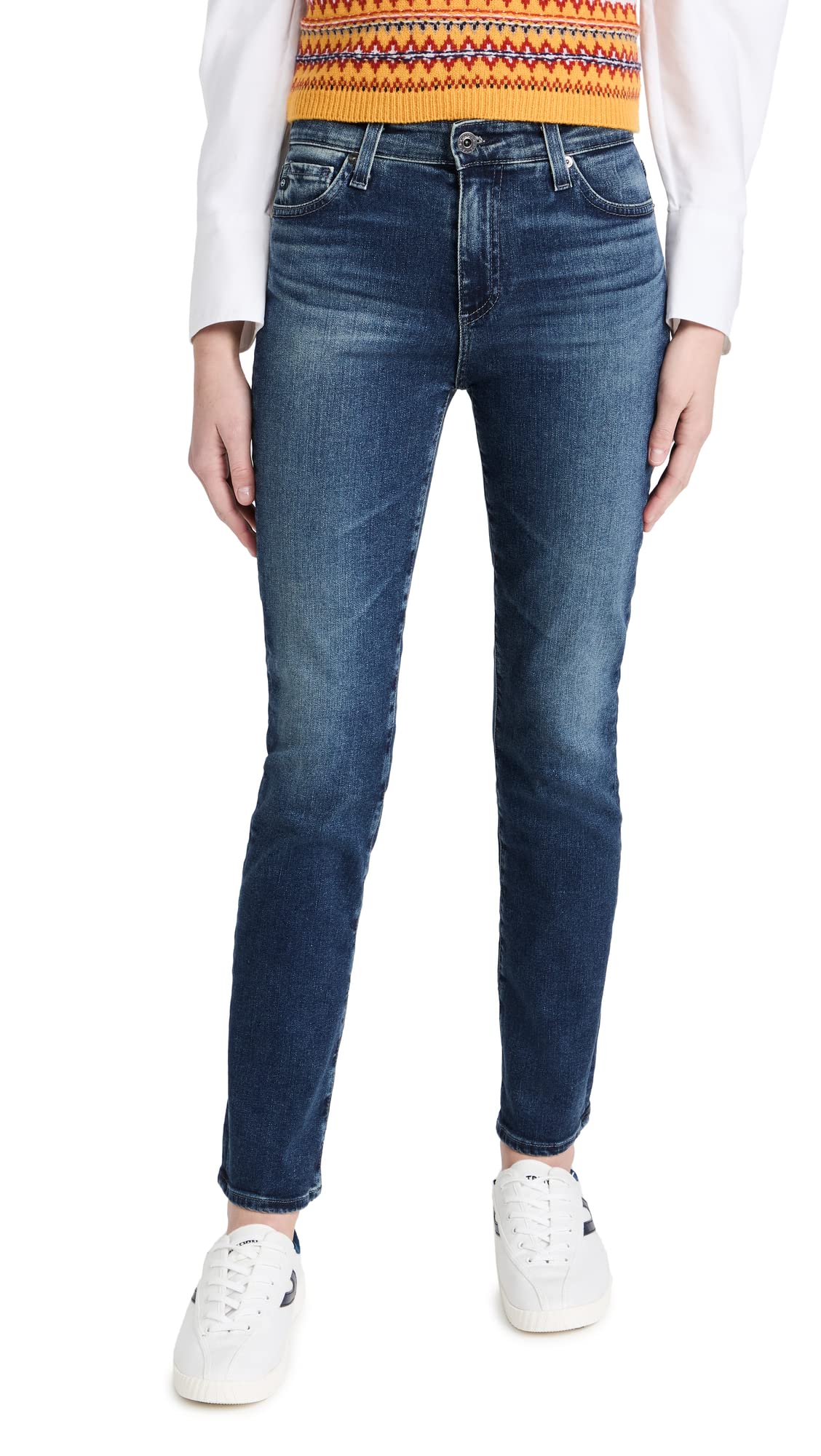 AG Adriano Goldschmied Women's Mari High-Rise Crop Jeans - Stretch Denim Ankle Skinny Jeans for Casual Wear & Night Out