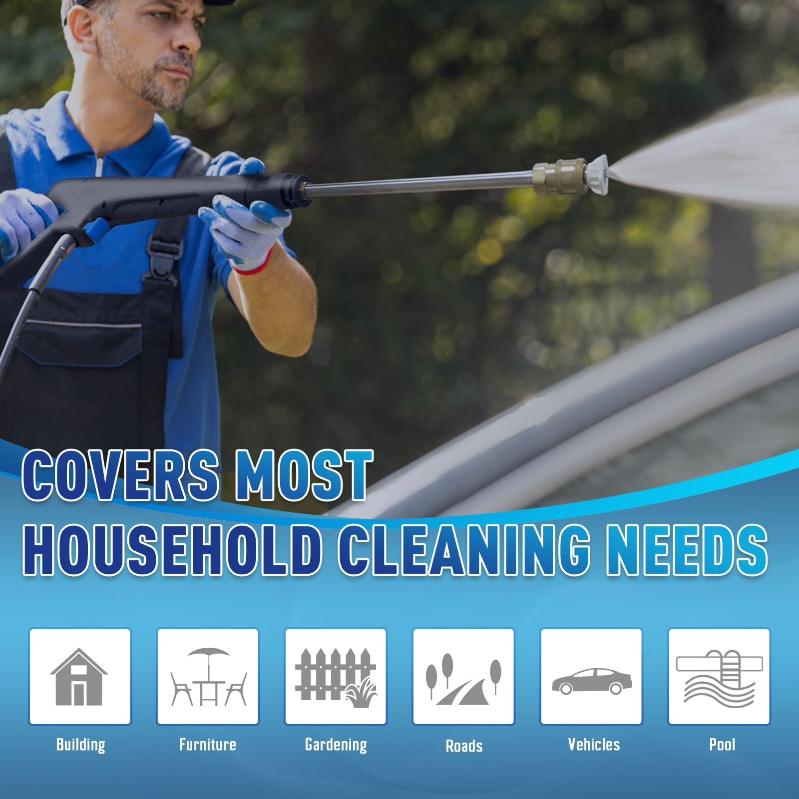 5000PSI Electric Pressure Washer with 3.6GPM Flow Rate - Adjustable Touch Screen, 4 Nozzles & 500ml Foam Cannon - Perfect for Cleaning Patios, Driveways, Decks, and Outdoor Surfaces