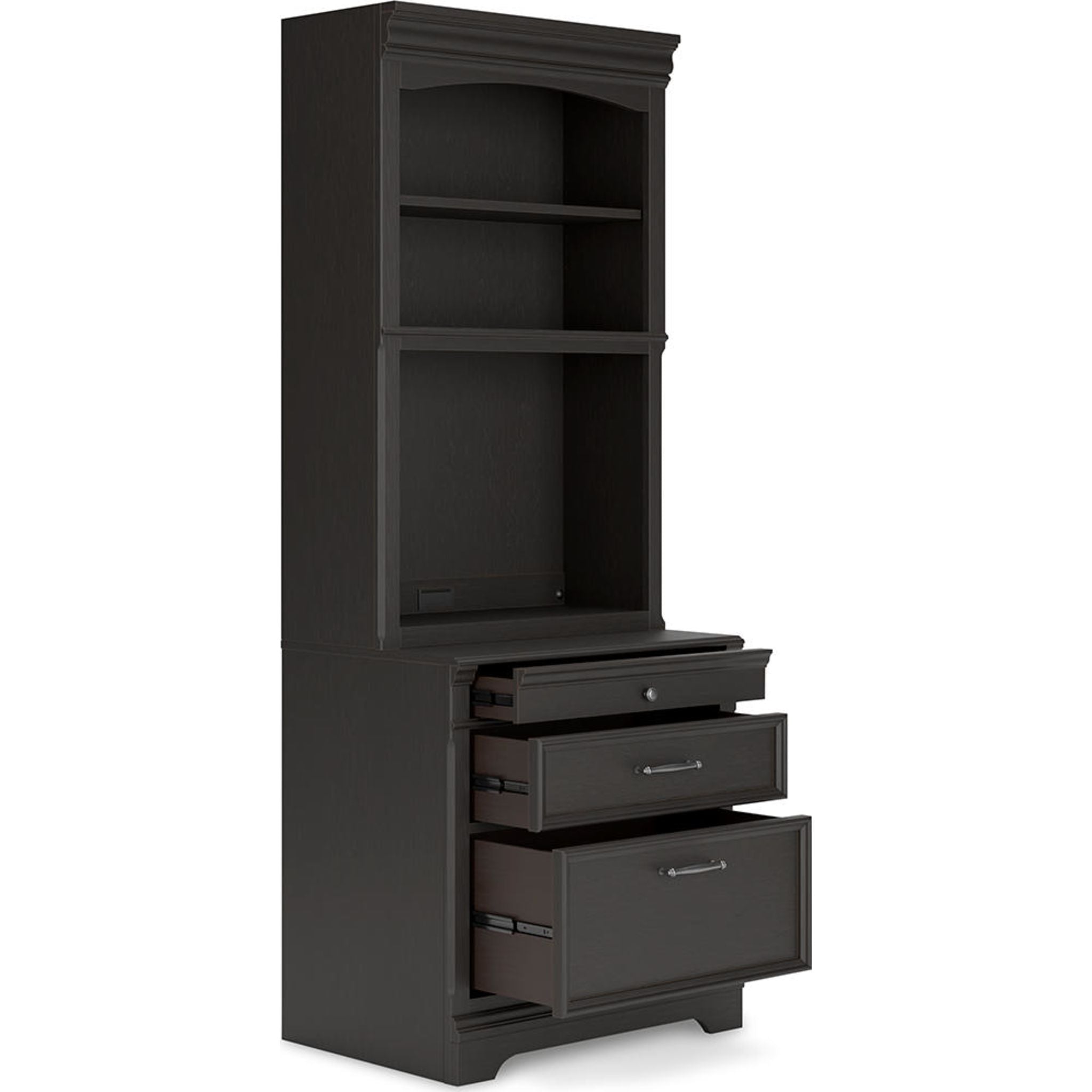 Beckincreek Black Bookcase - Modern Wooden Bookshelf for Home, Office & Library | Stylish Storage Solution for Books, Decor & More