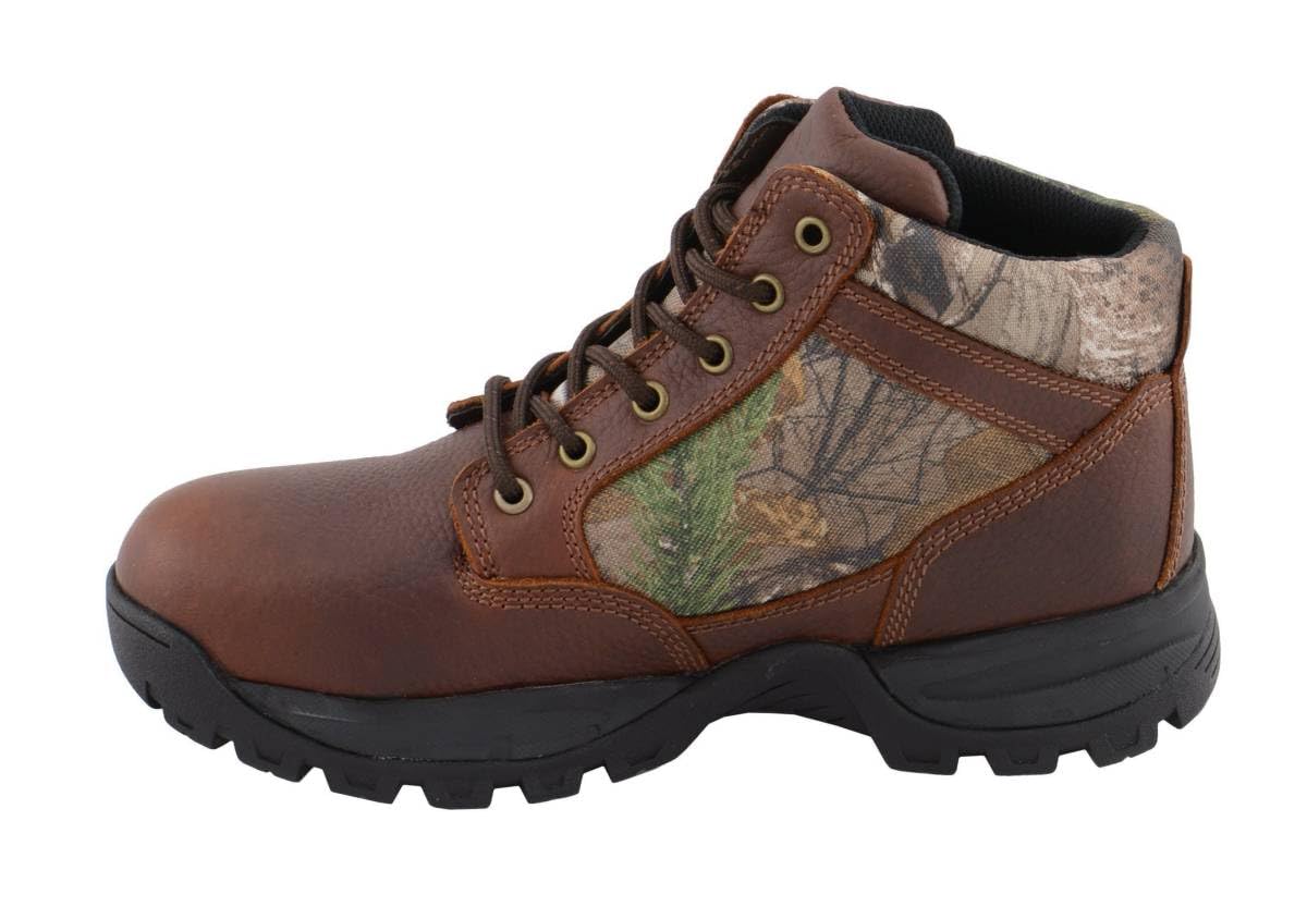 Milwaukee Leather MBM9146 Men's Waterproof Hiking Boots - Brown Mossy Oak Camo Print - Size 8.5 - Durable Outdoor Footwear for Hunting, Camping & Trekking
