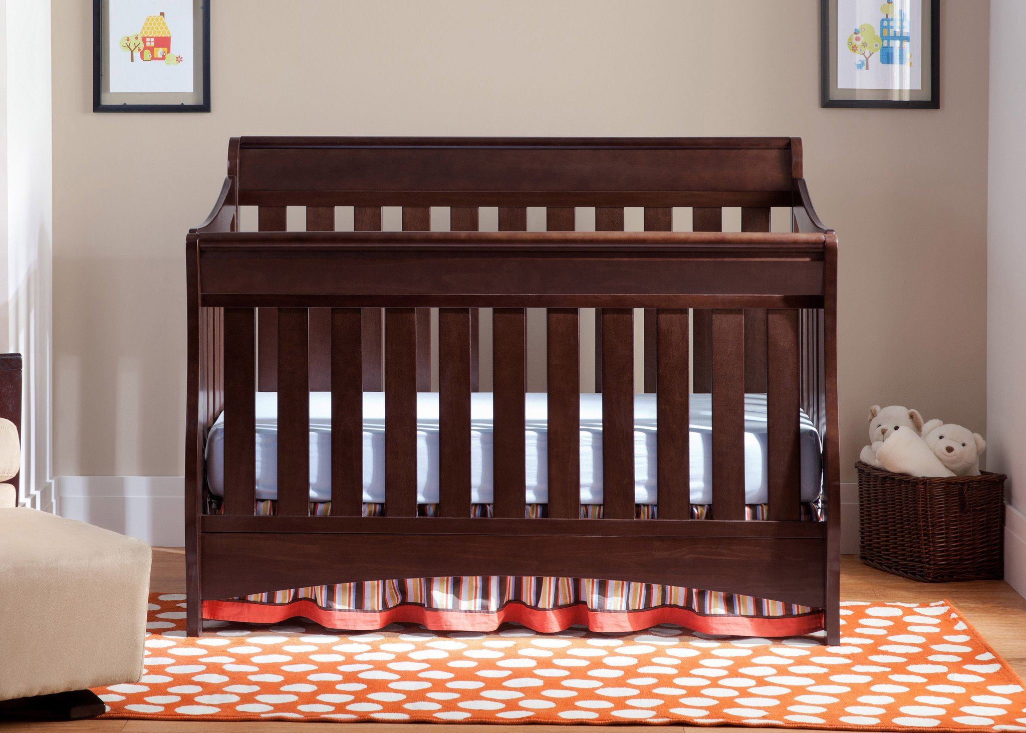 Birkdale 4-in-1 Convertible Baby Crib - Toddler Bed, Daybed & Full-Size Bed - Safe & Stylish Nursery Furniture for Boys & Girls - Perfect for Newborns to Teens