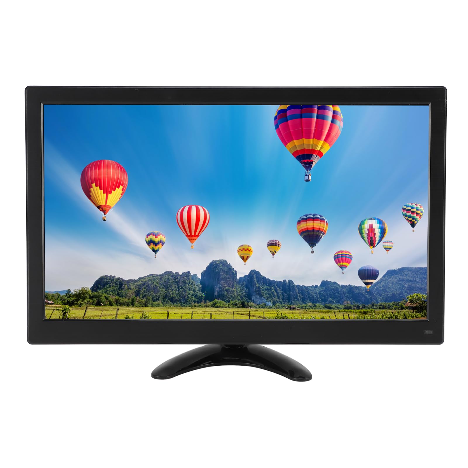 Garsent 15.6 Inch Full HD 1080p LED Monitor with Built-in Speakers, HDMI/VGA/AV/BNC/USB Ports - Kitchen TV Display for FireStick, Computer, Laptop, Raspberry Pi (UK Plug 100-240V) - Perfect for Cooking, Recipes & Smart Home Control