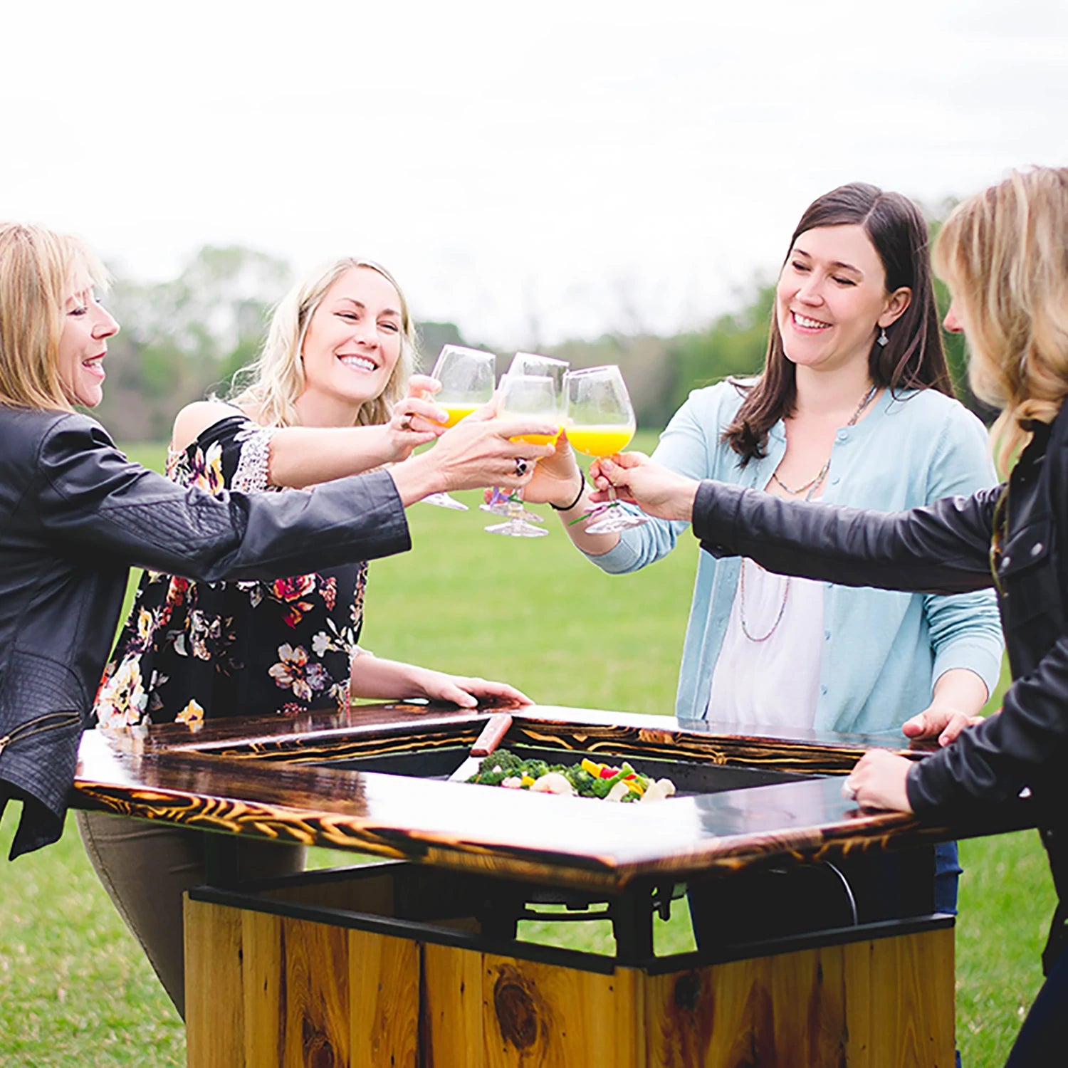 Premium Backyard Hibachi Grill - Pecky Cypress Wood - Perfect for Outdoor Cooking, BBQ, and Patio Dining | BY BHPOGPC