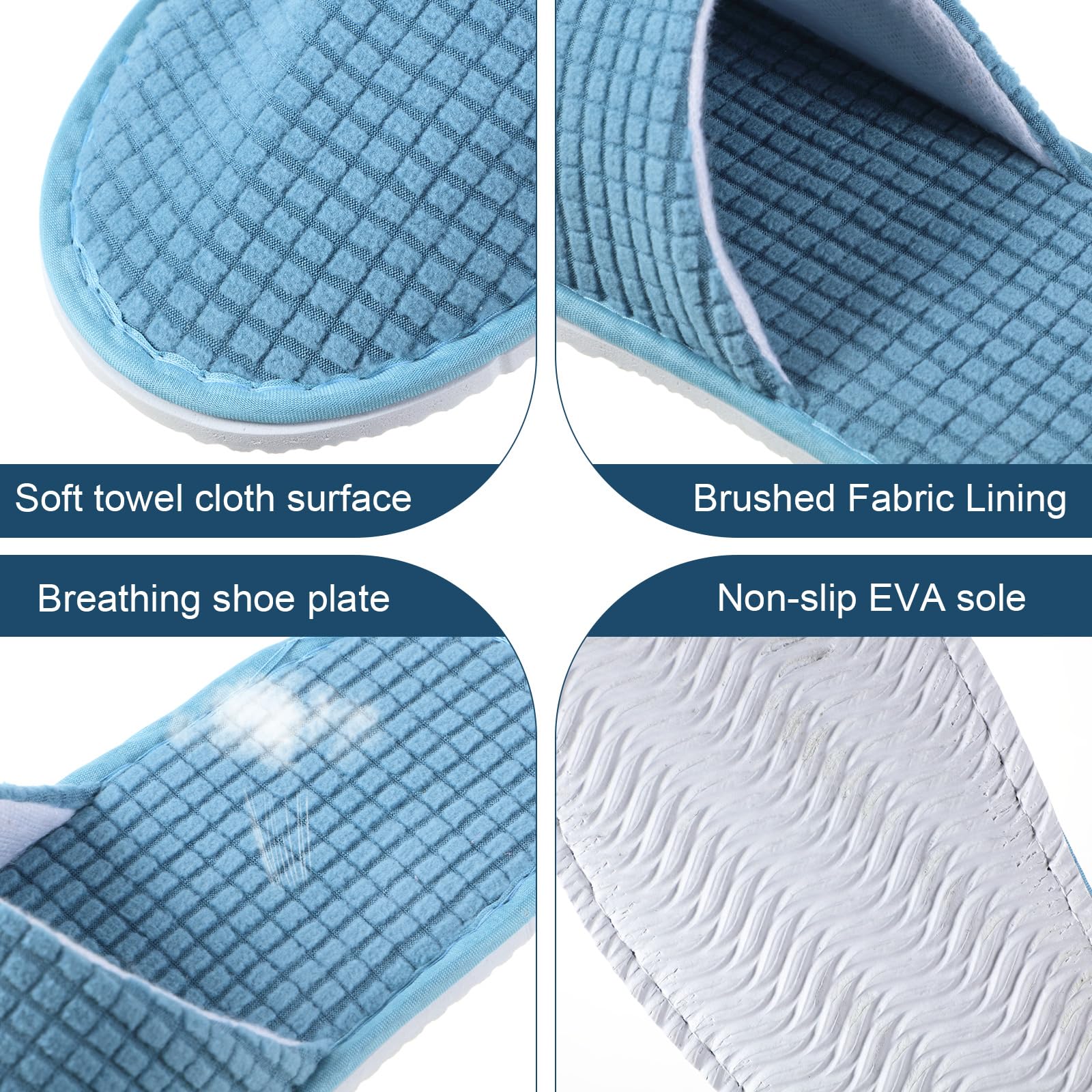 Geyoga 12 Pairs Non-Slip Disposable House Slippers for Guests - Washable Reusable Indoor Slippers for Travel, Hotel, Spa, Bridesmaid, Wedding Party - Perfect for Home, Hospitality & Shoeless Events