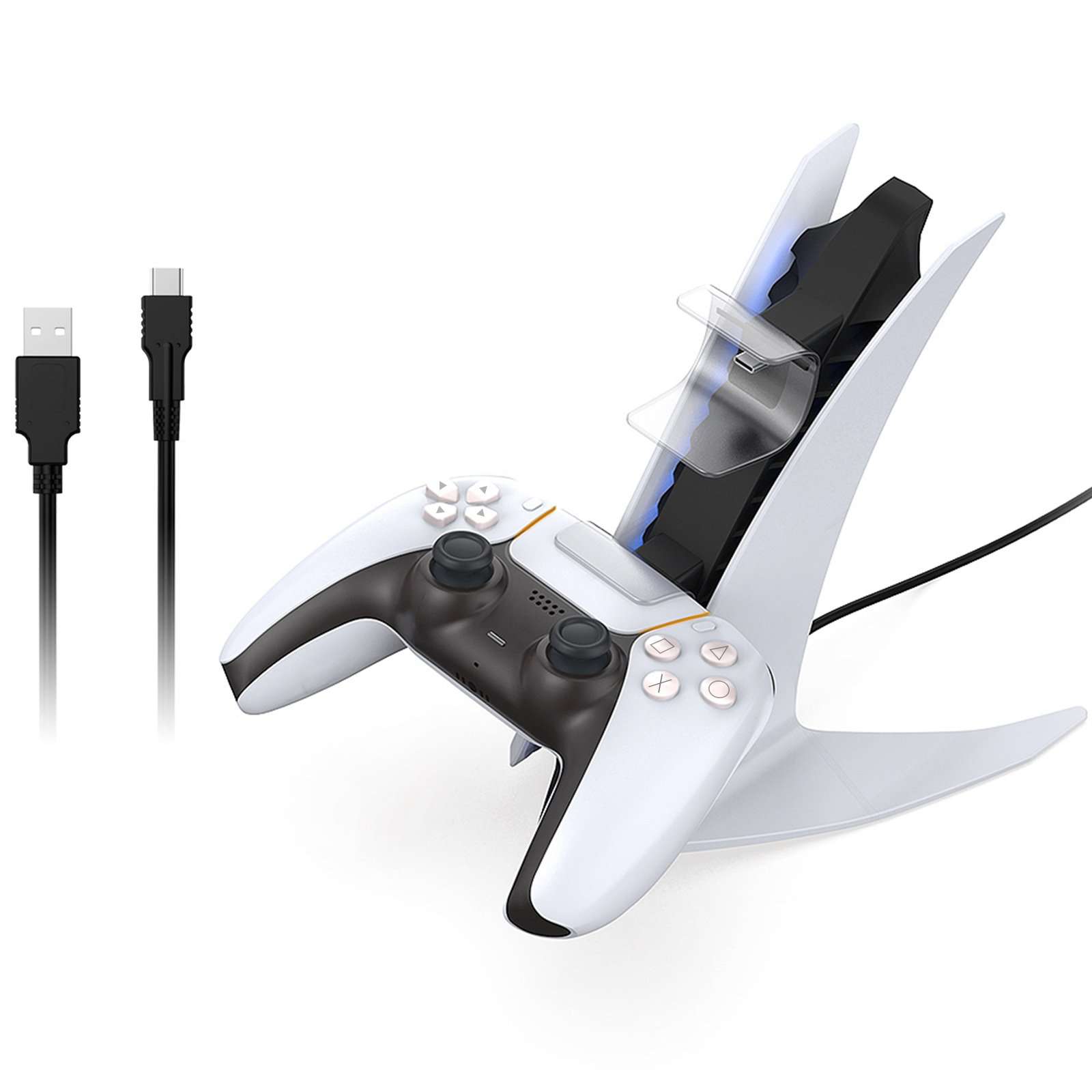 NexiGo PS5 Controller Vertical Charging Station - DualSense Charger Dock for Playstation 5 with LED Indicators | Perfect for Gaming Setup & Organized Storage