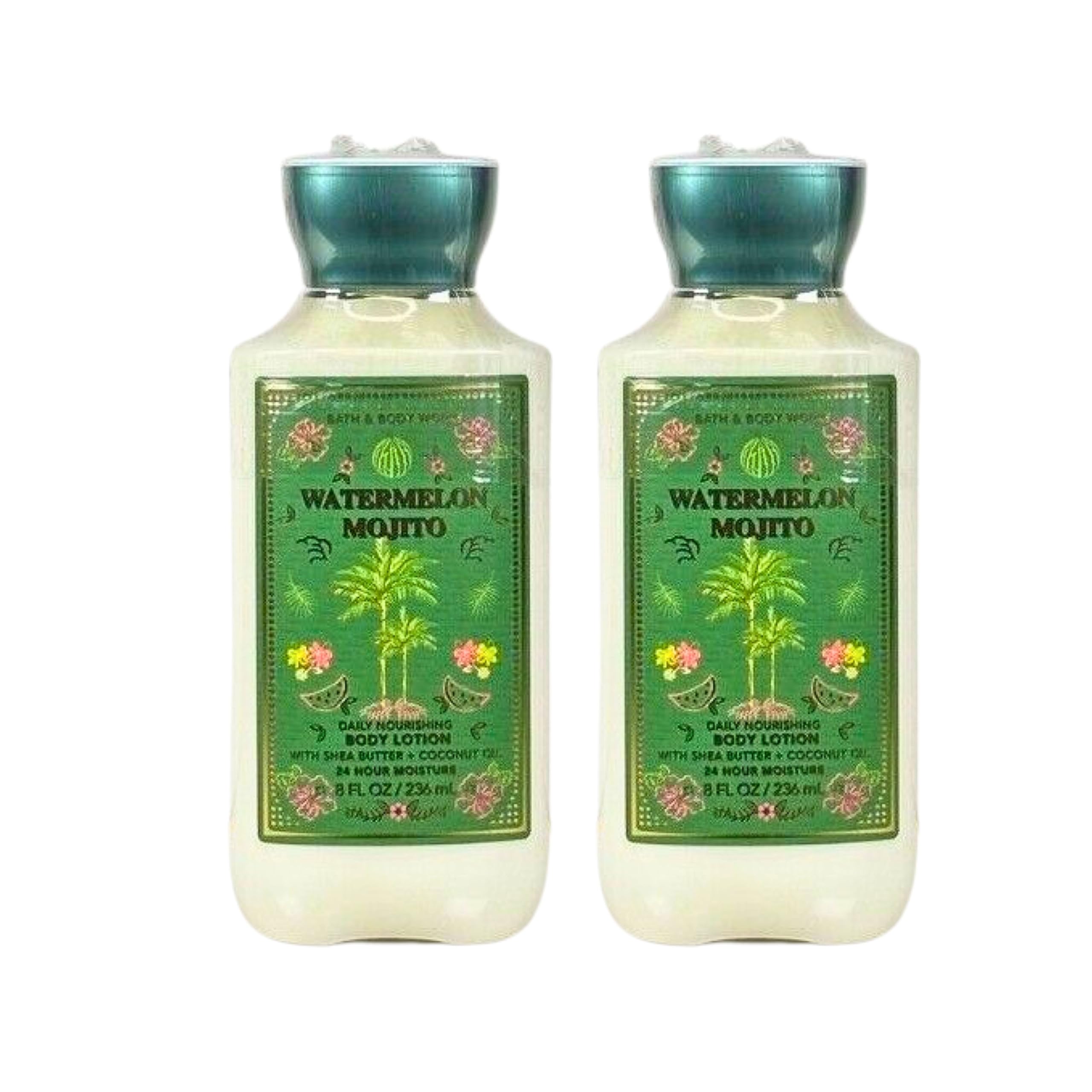 Bath & Body Works Watermelon Mojito Body Lotion - 2 Pack (8oz Each) | Hydrating & Refreshing Moisturizer for Dry Skin - Perfect for Summer, Travel & Daily Skincare Routine