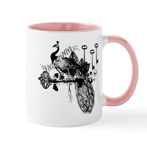 White/Pink Inside - Peacock Vanity Mug
