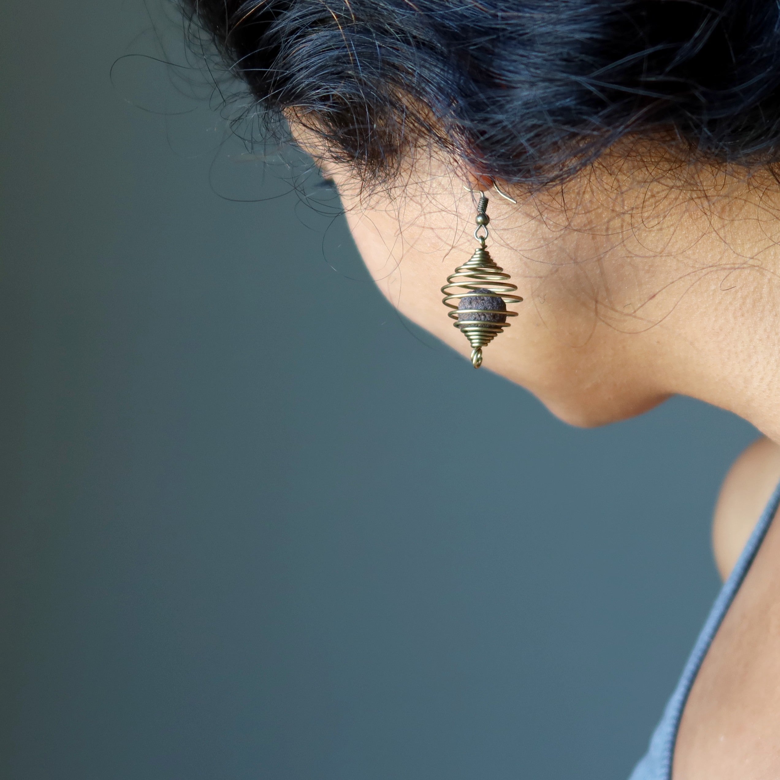 Moqui Marble Earrings - Handmade Shaman Stone Jewelry for Women, Natural Healing Crystal for Spiritual Balance & Energy Protection | Perfect for Meditation, Yoga & Boho Fashion
