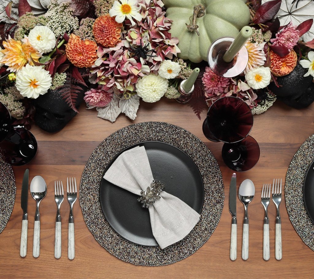 Premium Gunmetal & Multi Aurora Placemat Set of 4 - Waterproof & Heat-Resistant Dining Table Mats for Everyday Use, Dinner Parties & Home Decor