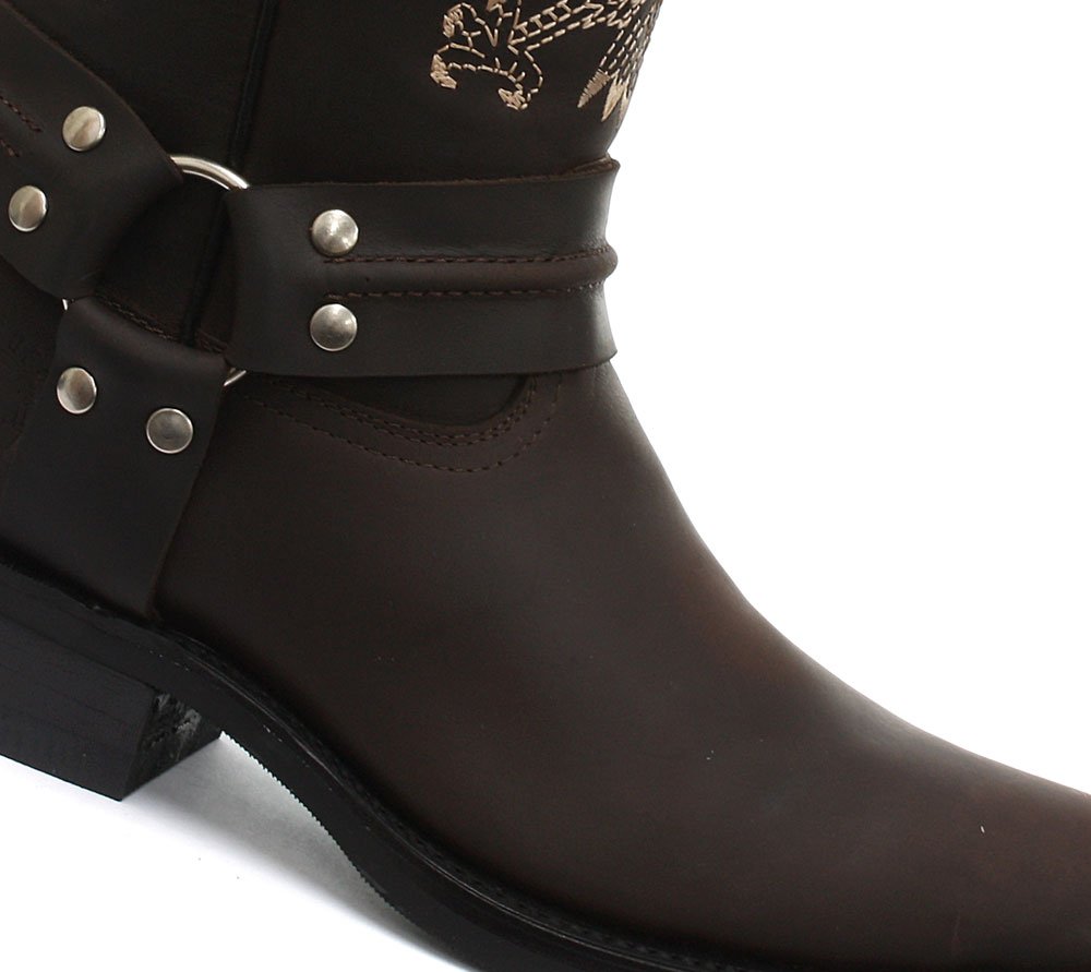 Bald Eagle Brown Men's Cowboy Boots - Western Style Leather Work Boots for Men - Durable & Comfortable Riding Boots for Country, Rodeo, and Outdoor Activities