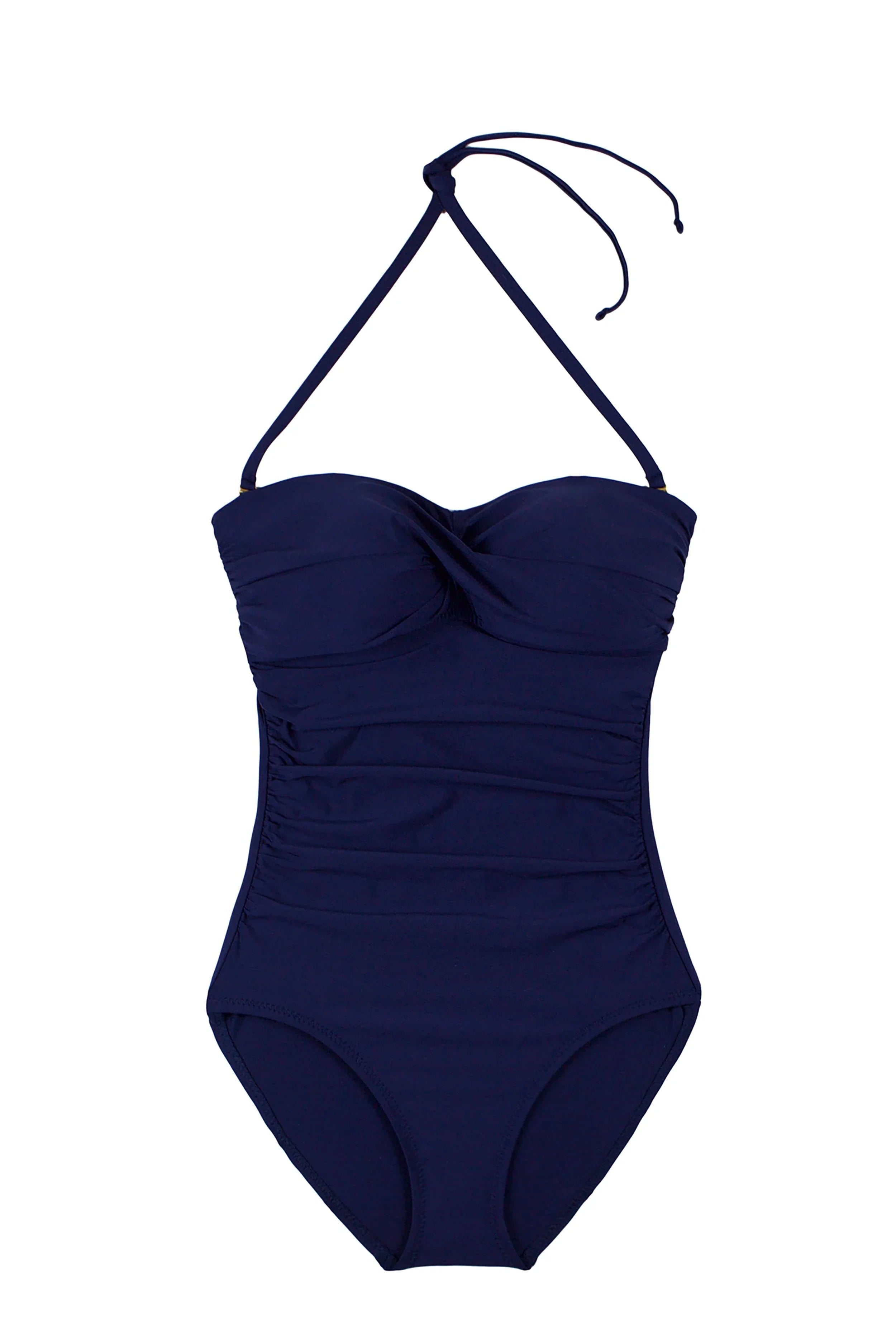 Twist Bandeau One Piece Swimsuit - Navy Blue Monokini for Women | Beach, Pool, and Summer Vacation Wear