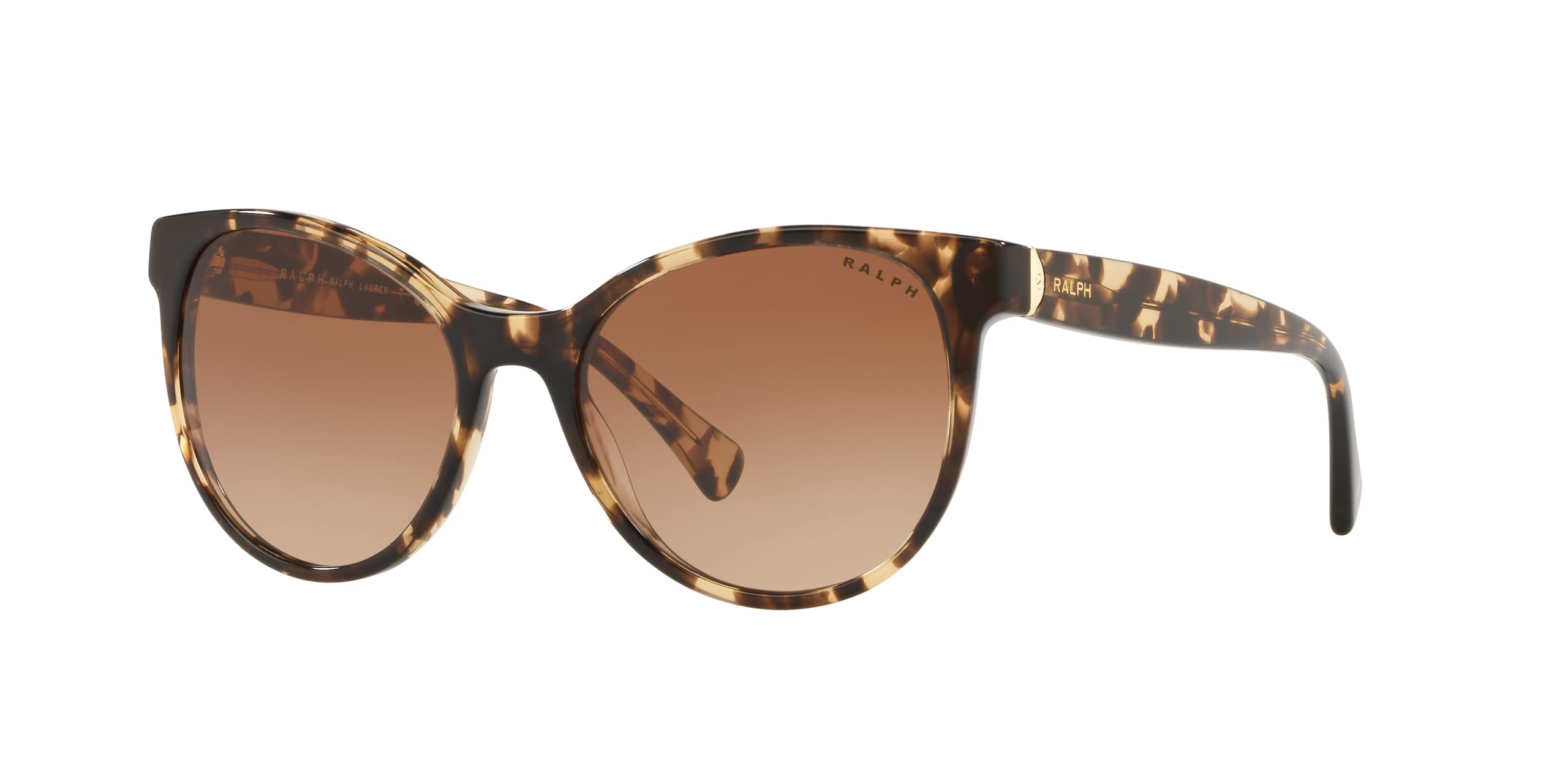Ralph by Ralph Lauren Women's RA5250 Round Sunglasses - Shiny Light Havana/Gradient Brown, 53mm UV Protection - Perfect for Beach, Driving & Outdoor Activities