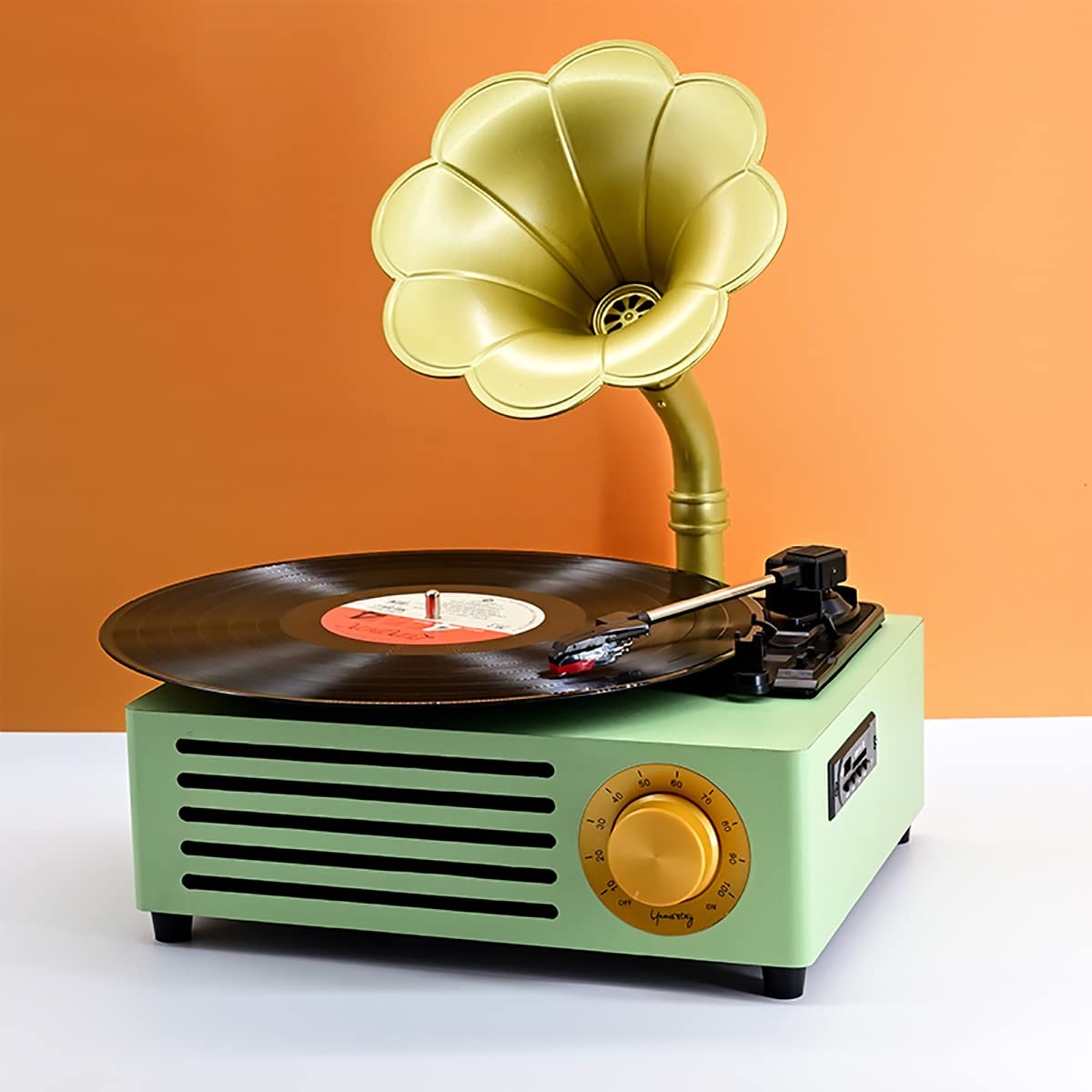 Vintage Record Player with Built-in Speakers - 3-Speed Turntable & Bluetooth Connectivity for Vinyl Lovers | Retro Phonograph with Enhanced Sound Quality | Perfect for Living Room, Bedroom & Home Decor