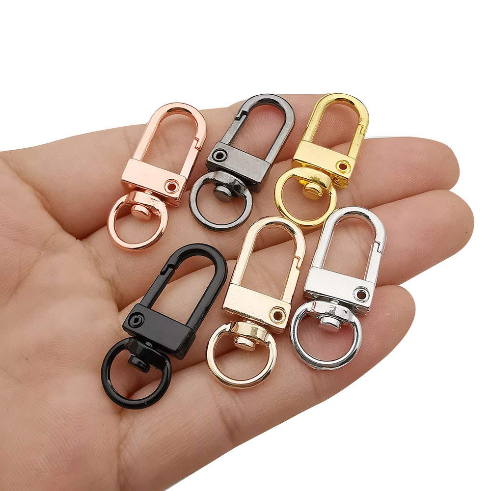 24pcs Lobster Claw Clasps for Keychains, Jewelry & DIY Crafts - Metal Swivel Hooks