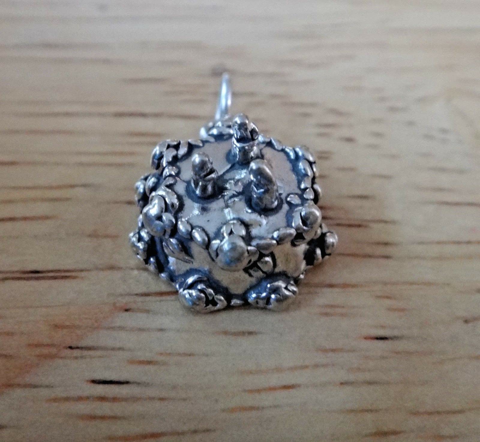 Sterling Silver 3D 10x15mm 3g Hollow Birthday Cake Charm for Jewelry Making - Perfect for DIY Bracelets, Necklaces & Cake Decorations