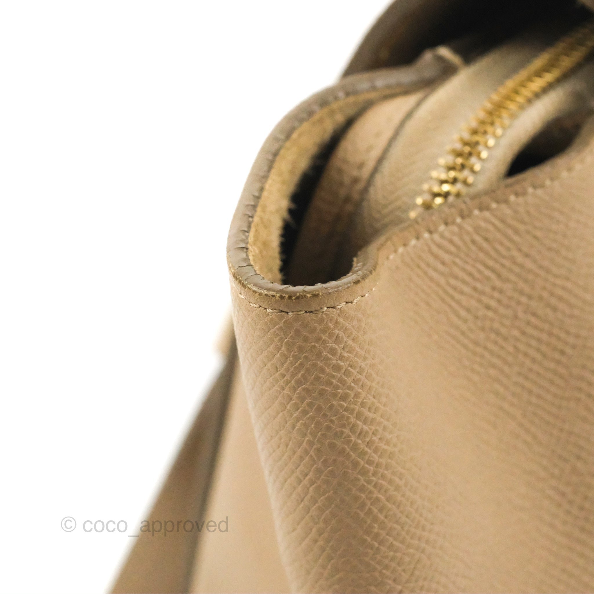 Celine Mini Belt Bag in Light Taupe - Genuine Grained Calfskin with Gold Hardware | Perfect for Everyday Use, Work & Travel