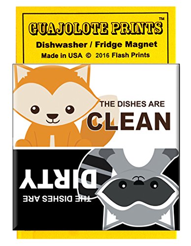 Strong Clean Dirty Dishwasher Magnet Sign - Cute Woodland Animals Design for Kitchen Organization | Perfect for Home, Office & RV Dishwashers
