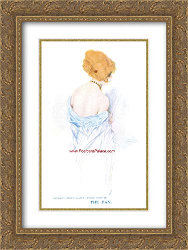 18x24 Gold Ornate Frame with Double Matted Museum Art Print - Raphael Kirchner Vintage Wall Decor for Living Room, Bedroom & Office
