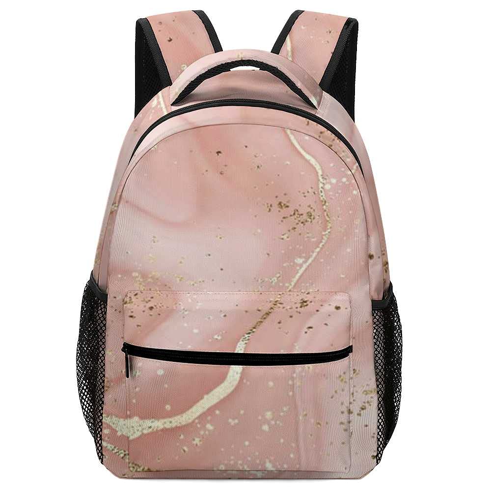 Stylish Marble & Gold Glitter Backpack - 15.6 Inch Laptop Backpack for School, College, Travel & Hiking - Unisex Diaper Bag for Men & Women | Perfect for Work, Gym & Daily Commute