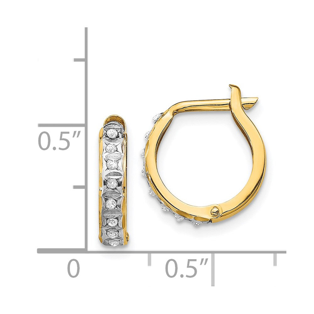 14K Gold Diamond Hinged Hoop Earrings - Round Sparkling Stud Earrings for Women | Elegant Everyday Jewelry & Special Occasion Gift