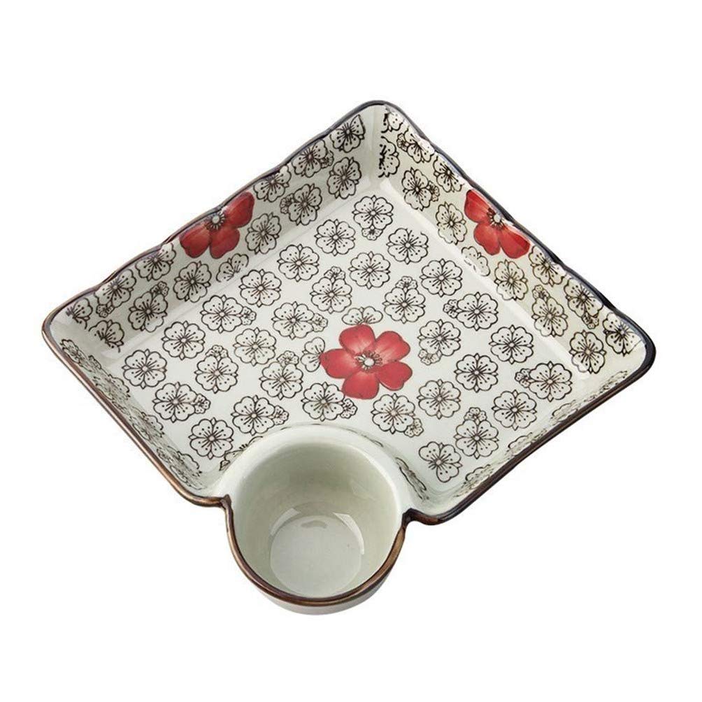 UPKOCH 12-Piece Sushi Plates Set with Vinegar Dish - Japanese Style Ceramic Serving Plates for Sushi, Dumplings, Snacks & Appetizers (Red) - Perfect for Dinner Parties, Asian Cuisine & Home Entertaining