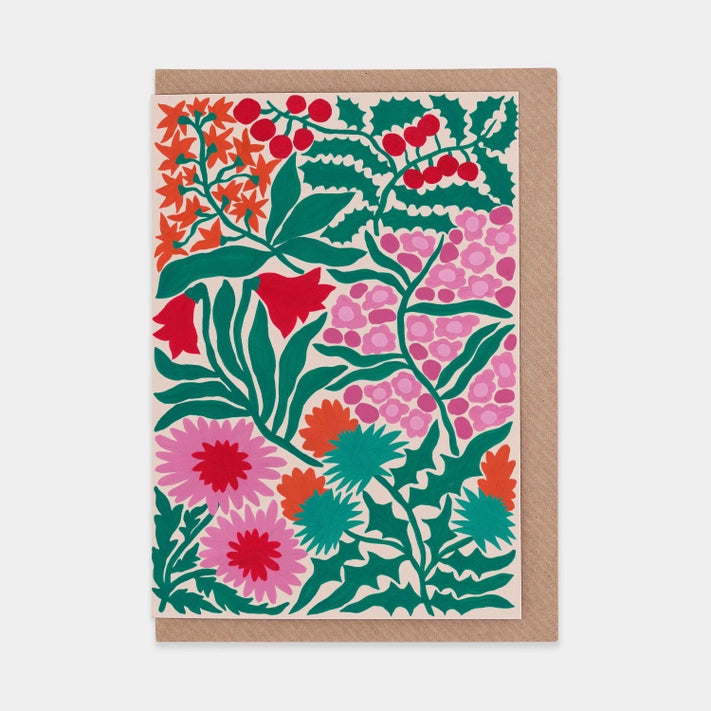Christmas Flowers Greeting Cards - Blank Inside for Personal Messages - Perfect for Holiday Wishes, Thank You Notes & Seasonal Celebrations
