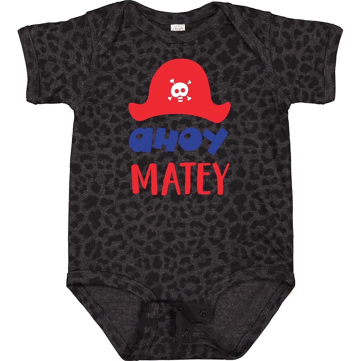Inktastic Ahoy Matey Pirate Hat with Skull & Bones Design - Cute Pirate Baby Bodysuit for Boys & Girls - Perfect for Halloween, Pirate Themed Parties & Costume Events