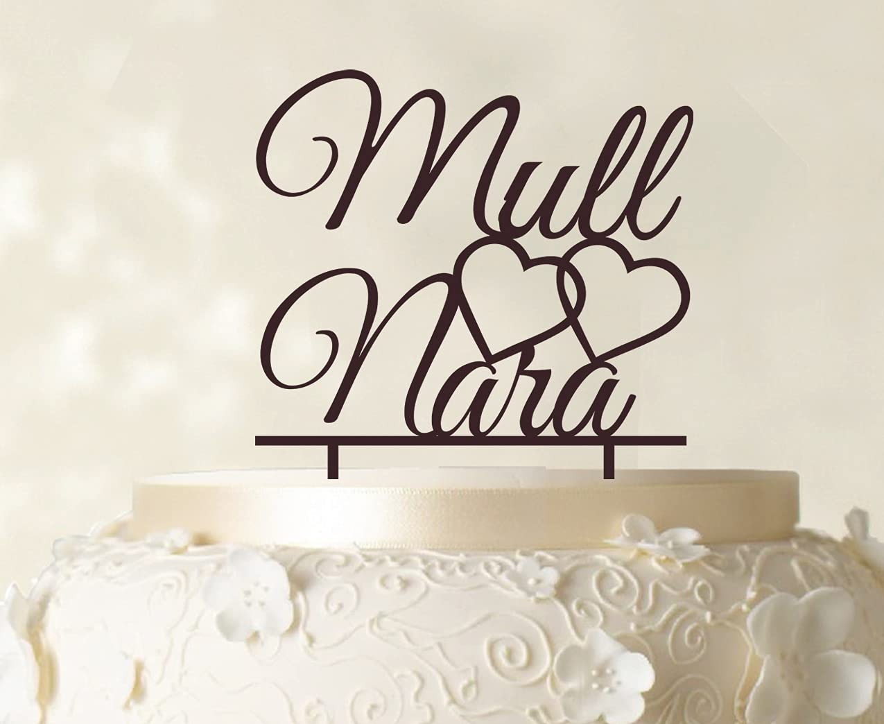 Personalized Wedding Cake Topper - Custom Heart-Shaped Cake Decorations (5