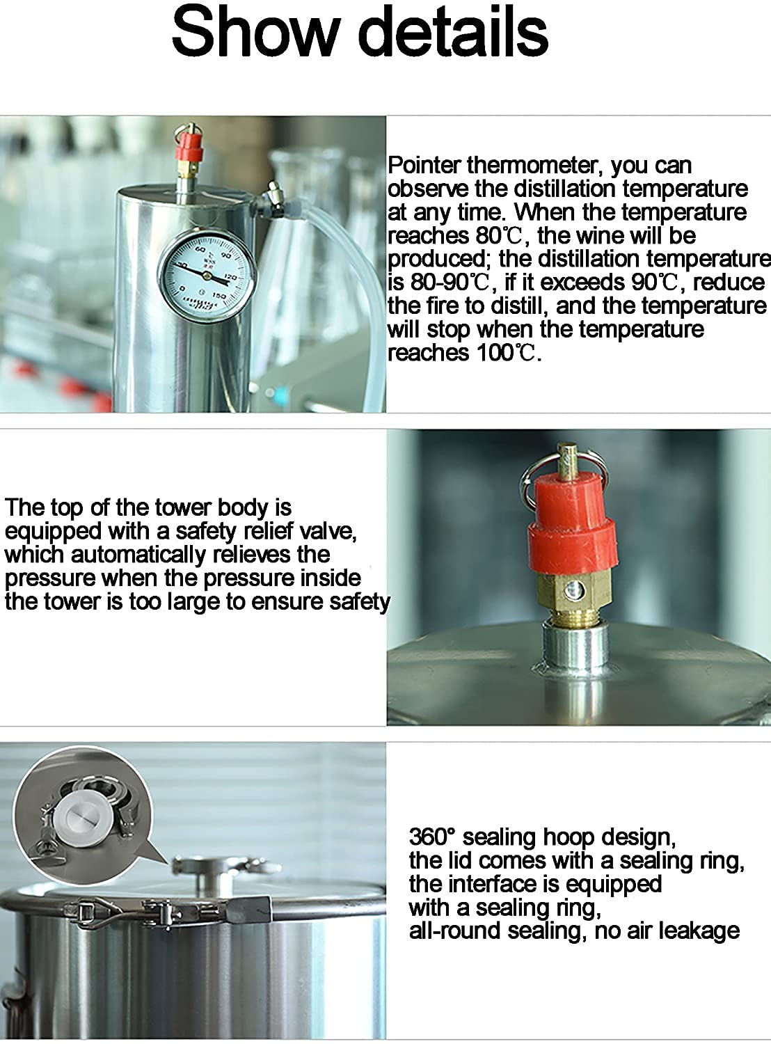 Premium 304 Stainless Steel Single-Tower Copper Brewer - 12L Small Home Brewing Kit for Coffee & Tea | Food Grade Safe | Perfect for Kitchen, Office & Outdoor Use