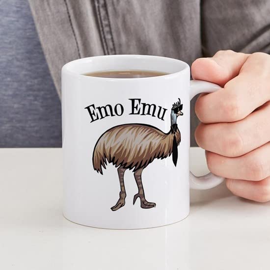 Emo Emu 11 oz (325 ml) Ceramic Coffee Mug - Funny Novelty Gift for Emo Fans - Perfect for Home, Office & Coffee Lovers