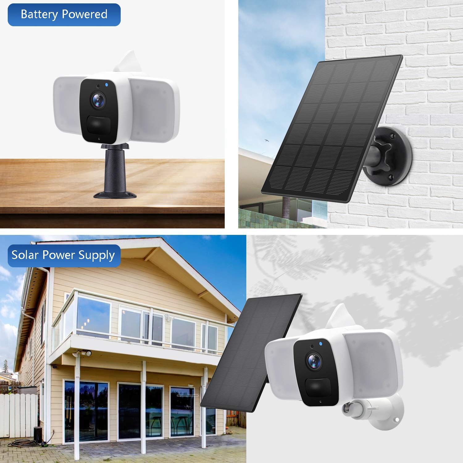 High-Efficiency Solar Panel for Wireless Outdoor Security Cameras - Weatherproof & Durable Power Supply for Home Surveillance Systems (Perfect for Backyard, Garage & Driveway Security)