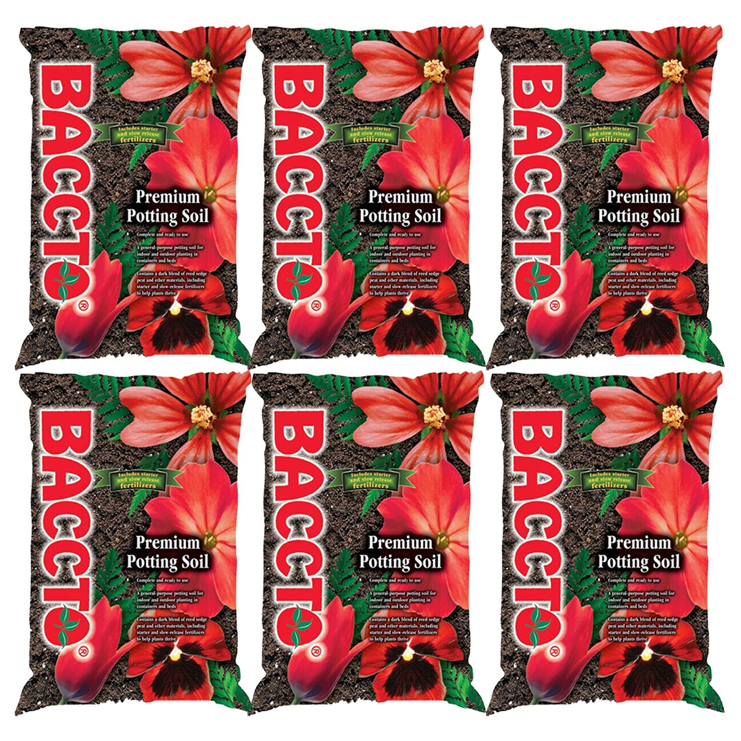 Premium All-Purpose Potting Soil with Perlite - 50 lbs (6 Pack) for Indoor & Outdoor Plants, Pots, Planters, Raised Beds & Container Gardening - Ideal for Vegetables, Flowers, Herbs & Houseplants