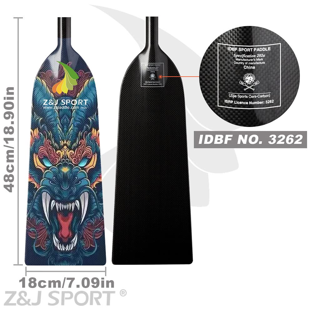 Premium Carbon Fiber Dragon Boat Paddle - IDBF Approved Adjustable Racing Paddle with Dragon Graphic & T-Handle for Competitive Rowing | Perfect for Dragon Boat Racing, Team Training, and Water Sports Enthusiasts