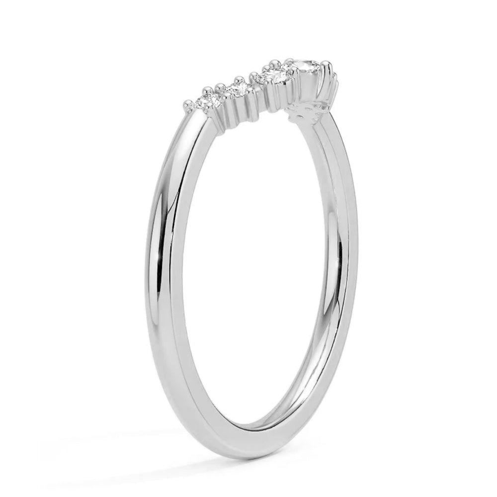 Lab Grown Diamond Crescent Ring - 14K Gold Graduated Stackable Ring for Women | Perfect for Bridal, Anniversary & Everyday Elegance