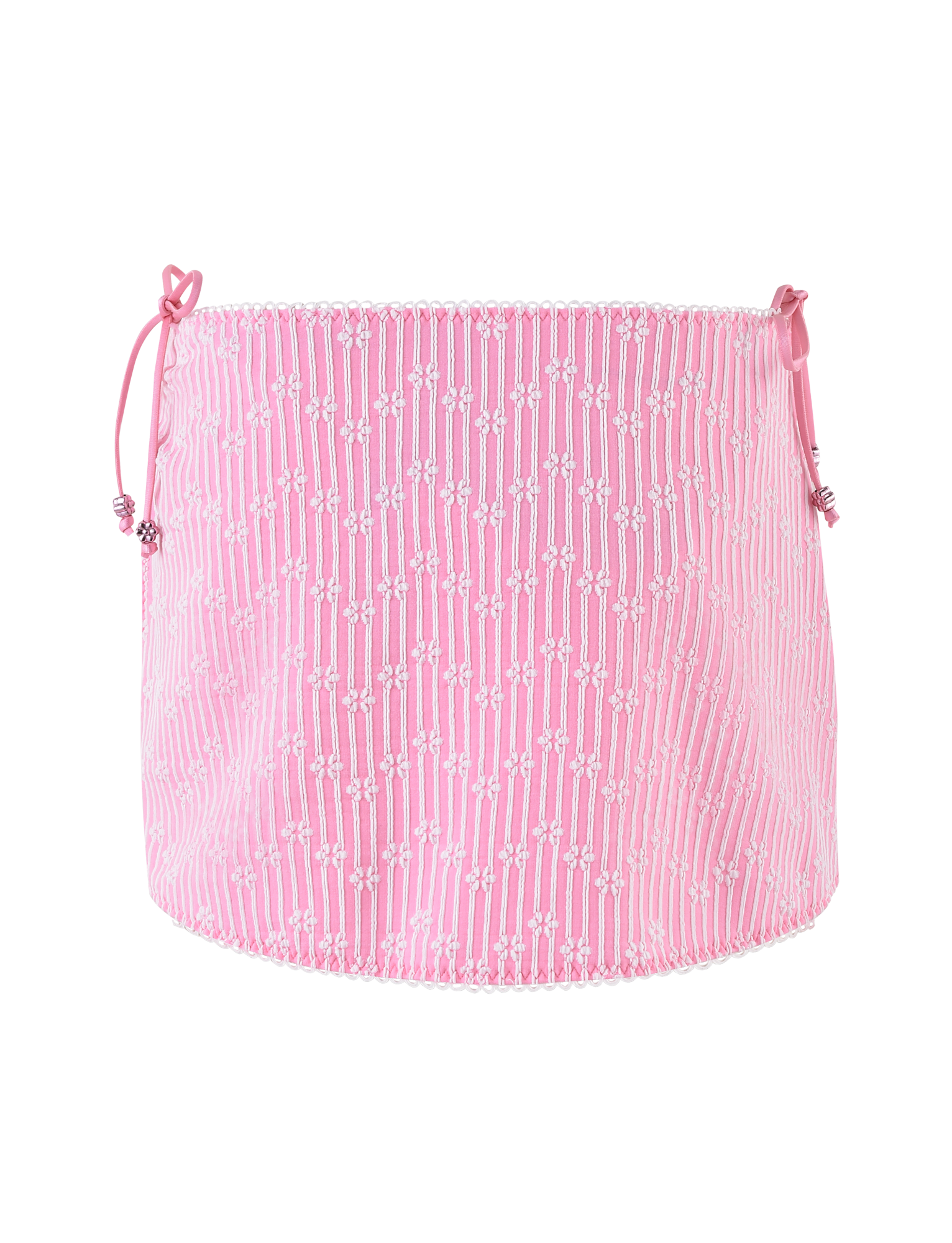 SAHRA Women's 2-Piece Bikini Bottom - Pink Floral Striped Swimwear for Beach, Pool & Summer Vacation | High Waist Swim Shorts