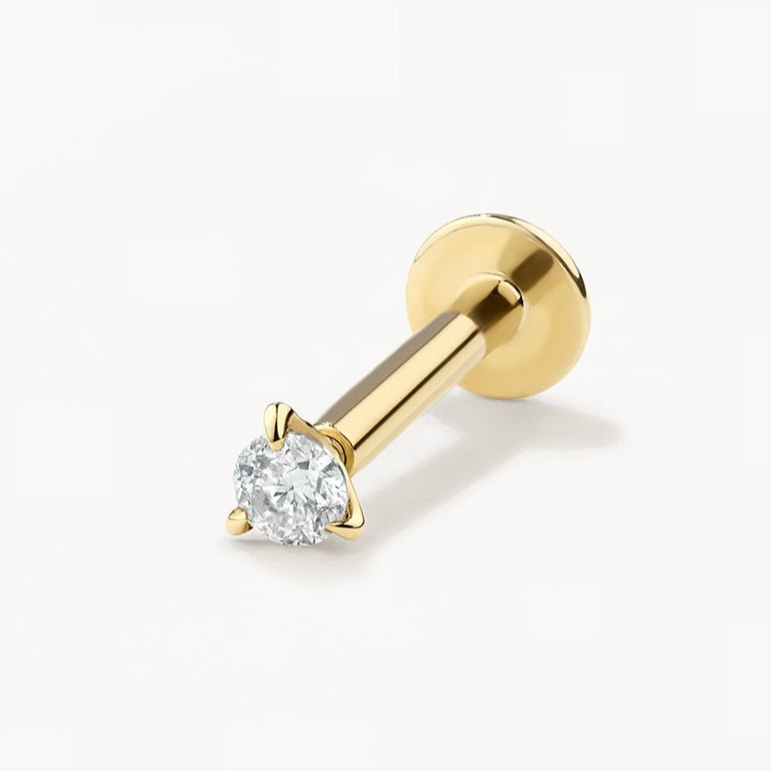 10k Gold Diamond Helix Single Stud Earring - Dainty Cartilage Piercing Jewelry for Women, Perfect for Everyday Wear & Special Occasions