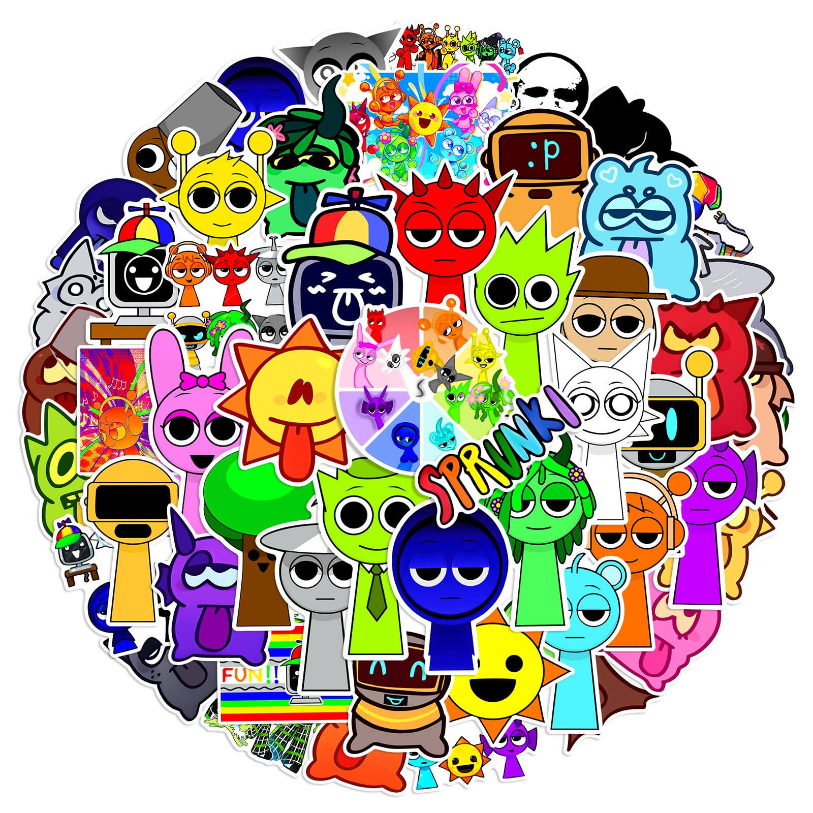 52Pcs Waterproof Removable Cartoon Stickers for Kids - Fun Decals for Water Bottles, Laptops, Phones, Guitar & Suitcase - Perfect for Boys and Girls Room Decor, School Supplies & Party Favors