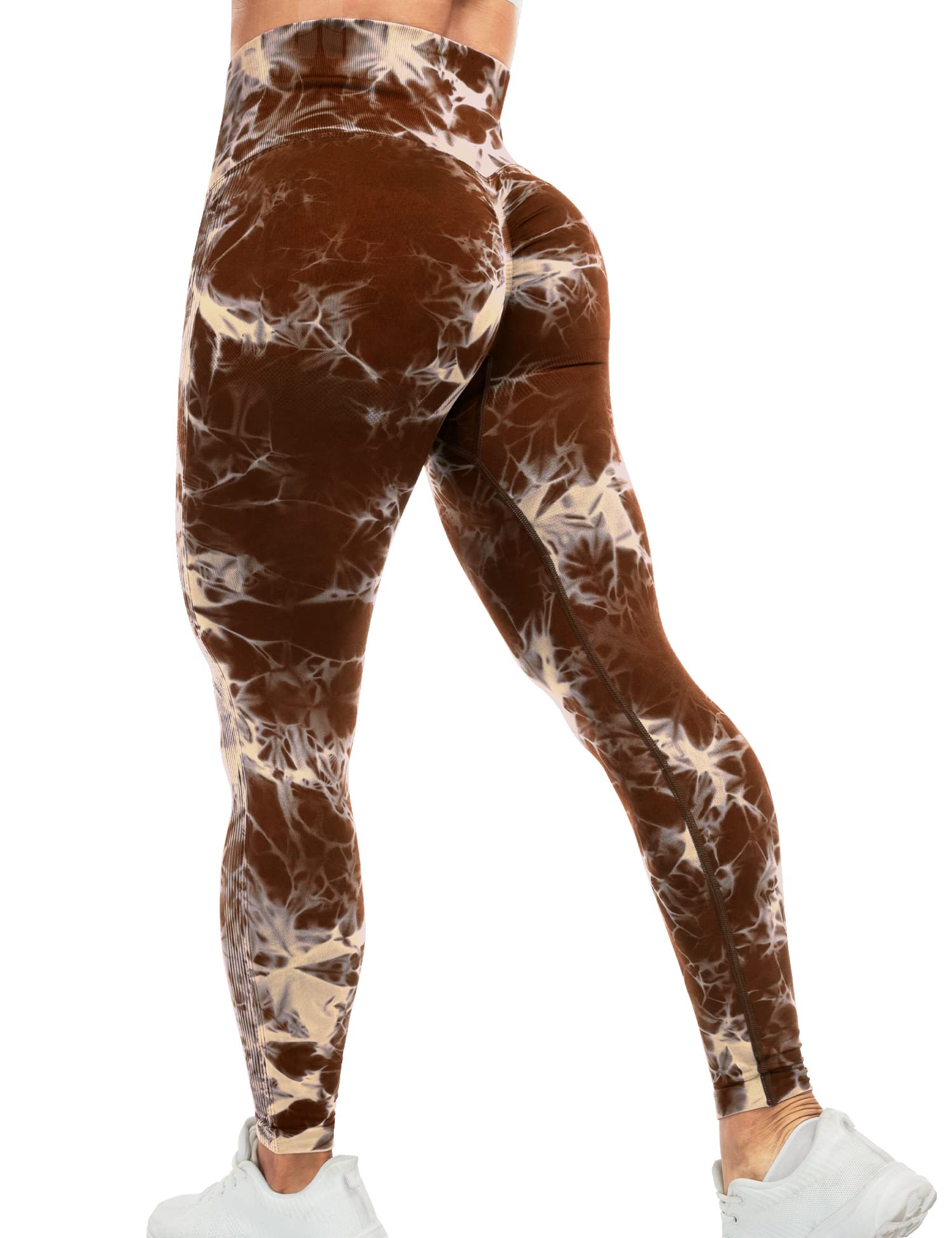HIGORUN Women's Tie Dye Seamless High Waist Yoga Pants - Workout Leggings for Gym, Running & Fitness | Stretchy Comfort for Yoga, Pilates & Lounge Wear