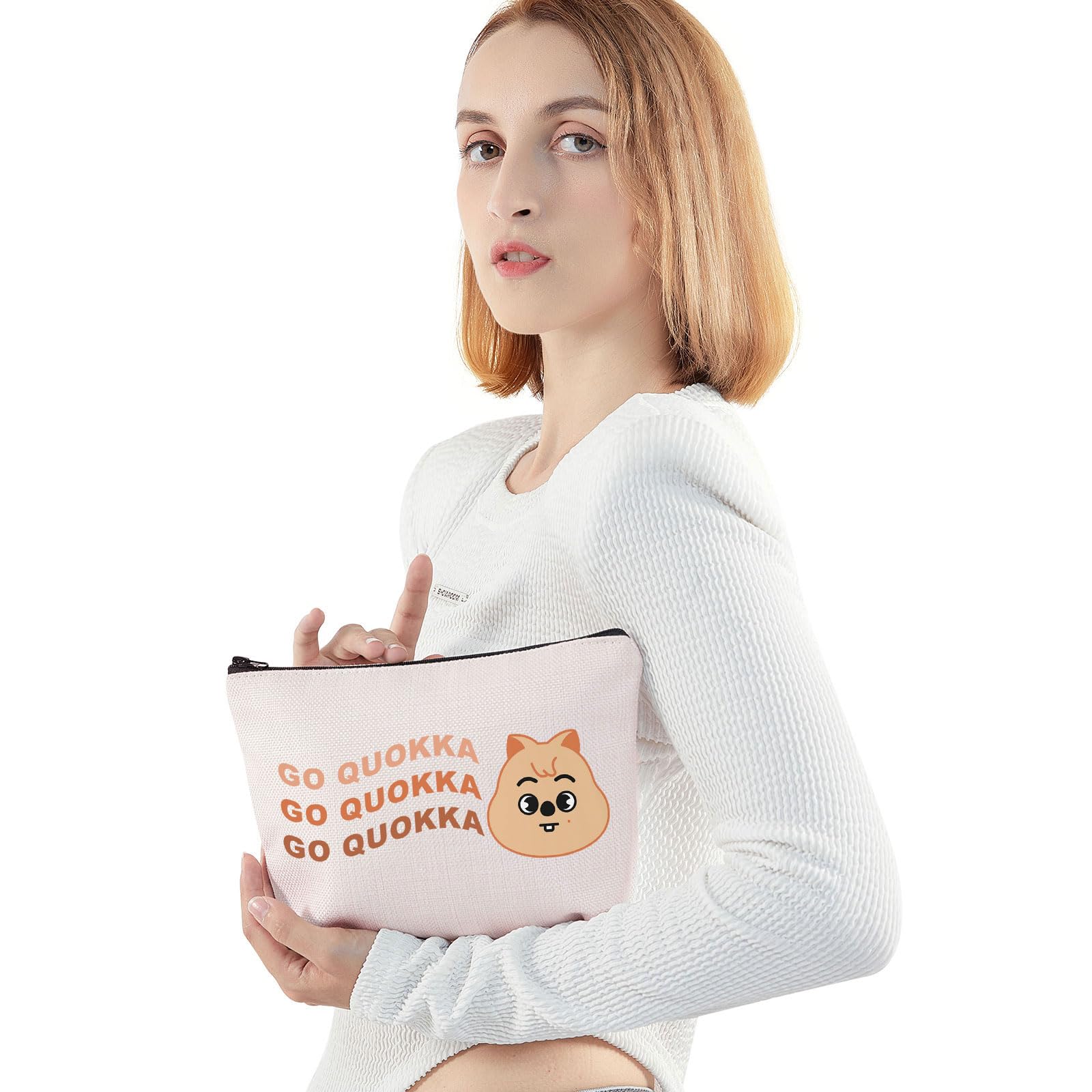 JNIAP SKZ HAN Makeup Bag - Stray Kids (SKZ) Quokka Themed Cosmetic Pouch - Perfect Gift for K-Pop Fans | Ideal for Travel, School & Daily Makeup Storage