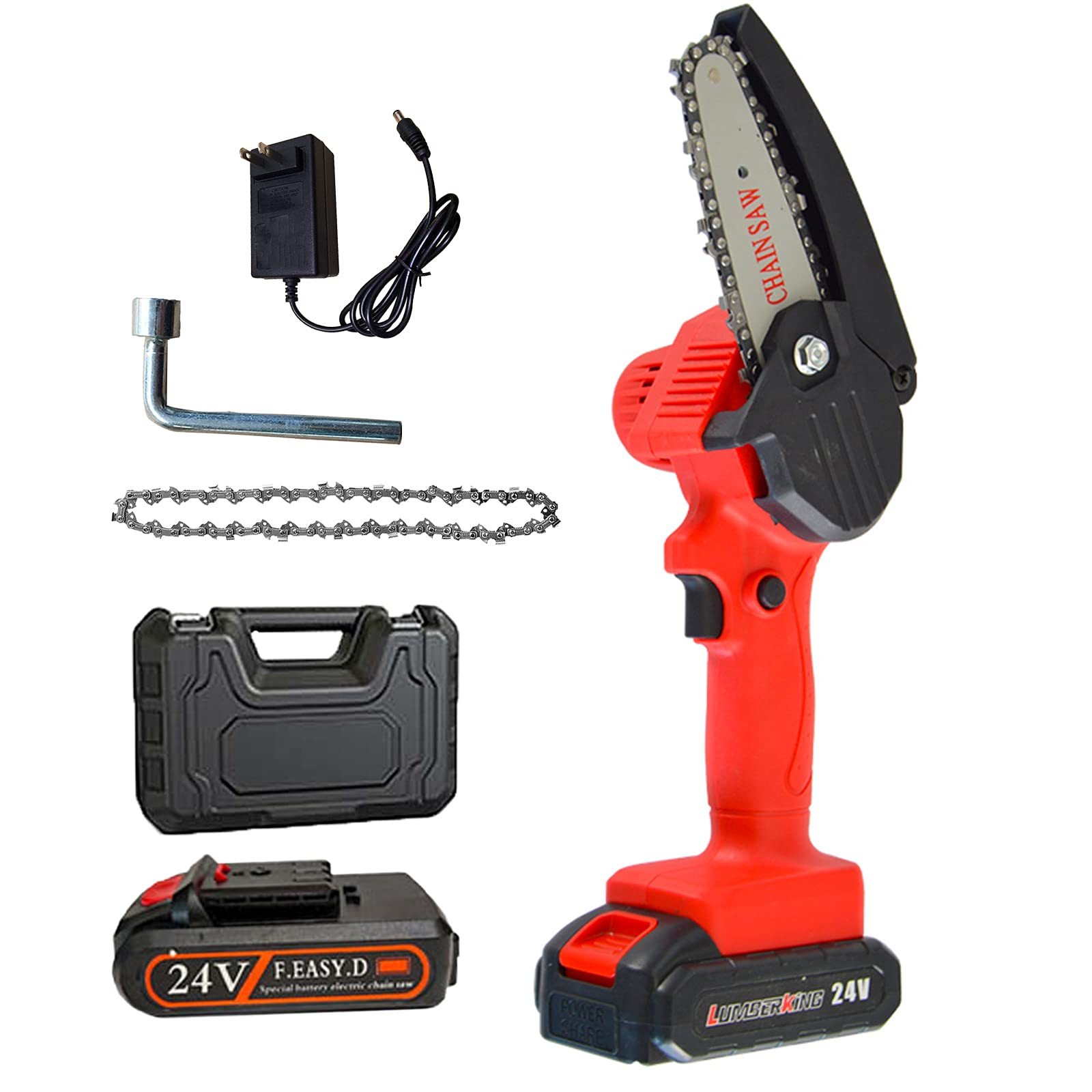 LDMY 4-Inch Mini Cordless Chainsaw - Portable Electric Chainsaw for Wood Cutting, Pruning, Logging - Perfect for Garden, Courtyard, Tree Trimming & Urban Greening Projects - Ideal for DIY Home Improvement, Camping, and Outdoor Landscaping