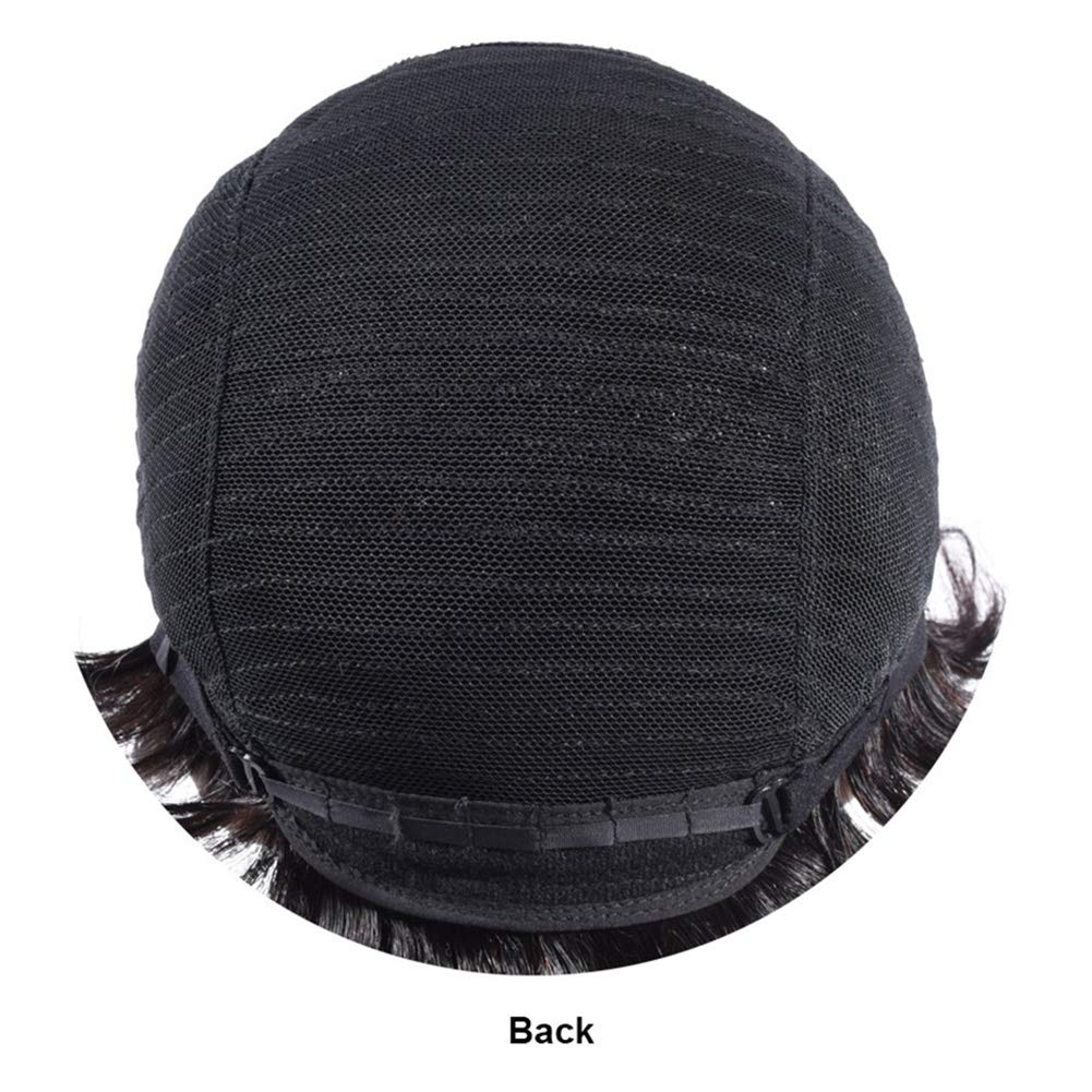 Brazilian Straight Human Hair Wigs for Black Women - Pixie Cut Short Wigs in Dark Brown | Non-Lace Front | Natural-Looking Synthetic Hair | Perfect for Daily Wear, Cosplay & Special Occasions
