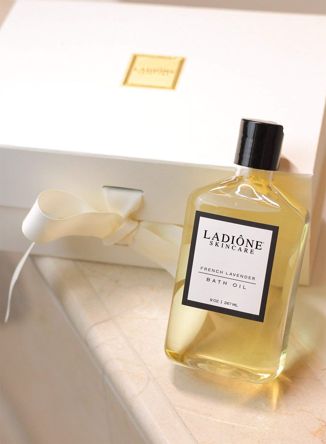 USDA Organic French Lavender Bath Oil for Relaxation & Stress Relief - Natural Aromatherapy for Spa, Self-Care & Better Sleep - LADIONE SKINCARE