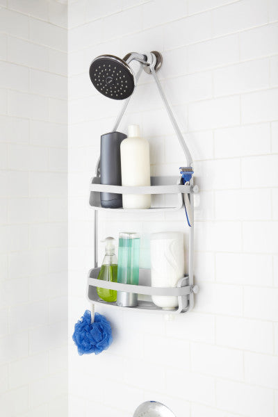 Rust-Free Shower Caddy Organizer - Black, White or Grey | Bathroom Storage for Shampoo, Conditioner & Soap | Perfect for Small Spaces & Dorm Showers